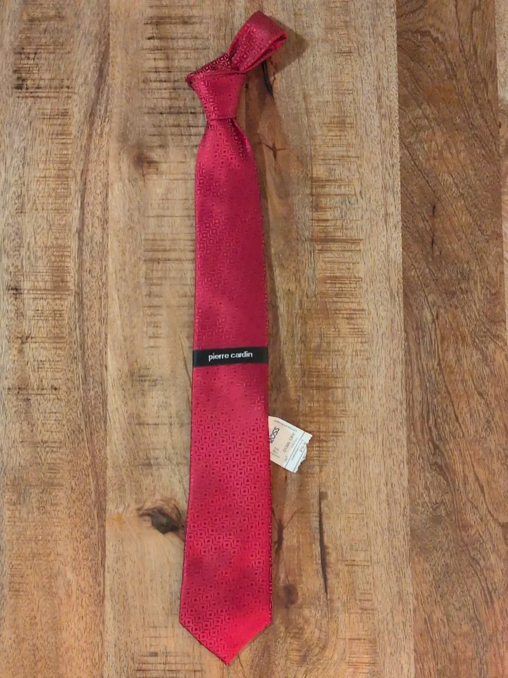 Pierre Cardin Red Geometric Silk Tie